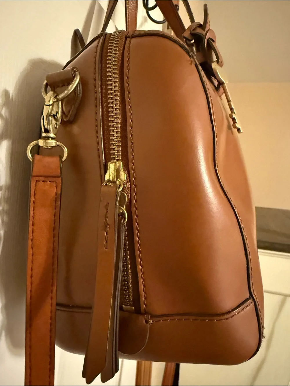 Fossil Rachel Brown Leather Satchel Crossbody Bag ZB7258